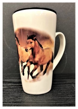 "Horses" Mug W/ Lid With Gift Box